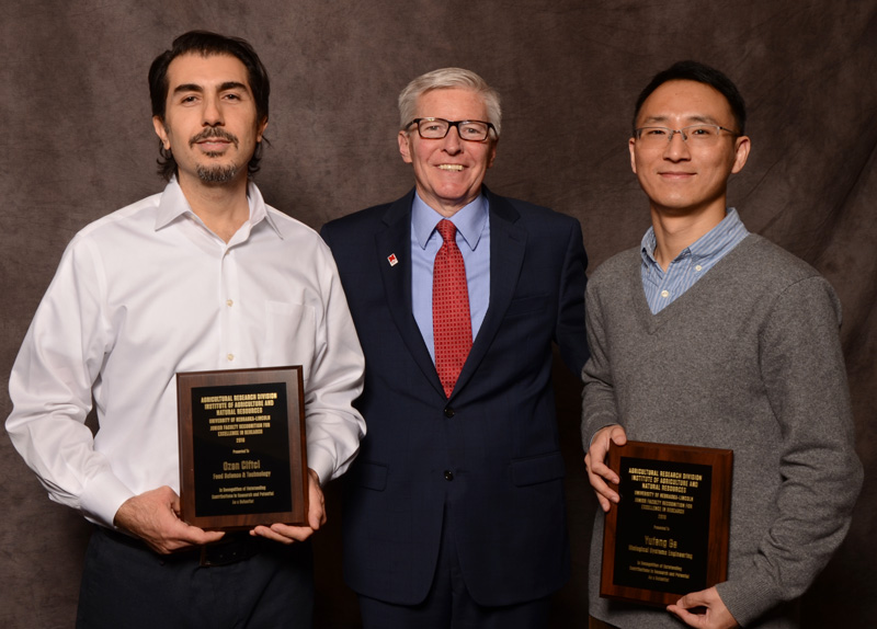 Dr. Ozan Ciftci, ARD Dean and Director Archie Clutter, and Dr. Yufeng Ge